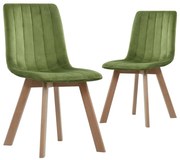 vidaXL Eetkamerstoelen 2 st fluweel groen