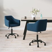 vidaXL Eetkamerstoelen draaibaar 2 st fluweel blauw