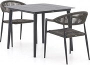 Diningset Manifesto  | 2 personen aluminium | Tuinset stapelbaar | 3-delig | Kees Smit Tuinmeubelen