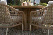 Tuinset Ronde Tuintafel 6 personen 180 cm Aluminium/wicker Taupe  Coco Bali/Fungo