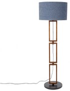 Dutchbone Nashville Vloerlamp Denim En Walnoot