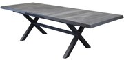 San Diego uitschuifbare dining tuintafel 204-264x100xH74 cm met kruispoot antraciet