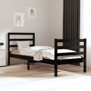 vidaXL Bedframe massief grenenhout zwart 90x190 cm 3FT Single