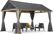 Teramo aluminium tuinhuisje met gordijnen 3x5.8m Tuinpunt