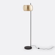 Vloerlamp van zwart ijzer en messing, Elori