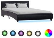 vidaXL Bedframe met LED kunstleer zwart 120x200 cm