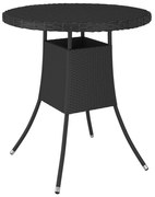 vidaXL Tuintafel 70x70x73 cm poly rattan zwart