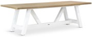 Dining Tuintafel rechthoekig 260 x 100 cm Aluminium/teak Wit Florence