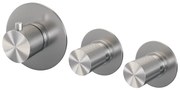 Brauer Brushed Carving inbouwthermostaat en 2 stopkranen RVS geborsteld PVD