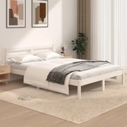 vidaXL Bedframe massief grenenhout wit 120x190 cm 4FT Small Double