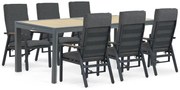 Tuinset 6 personen 214 cm Aluminium/teak Grijs Lifestyle Garden Furniture Marseille/Rosarno