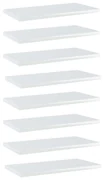 vidaXL Wandschappen 8 st 40x20x1,5 cm spaanplaat hoogglans wit