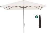 Parasol Shadowline Cuba | Inclusief hoes | Vierkant | 350x350cm | Met katrol | Wit | Kees Smit Tuinmeubelen