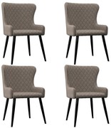 vidaXL Eetkamerstoelen 4 st stof taupe