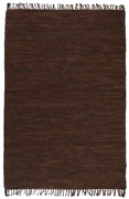 vidaXL Vloerkleed Chindi handgeweven 120x170 cm leer bruin