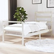 vidaXL Bedframe massief grenenhout wit 75x190 cm 2FT6 Small Single