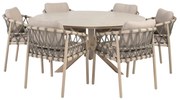 Taste by 4 Seasons Piacenza tuinset met Prado tafel 160 cm keramiek Tuinstoel beige weerbestendig