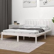 vidaXL Bedframe massief grenenhout wit 140x190 cm