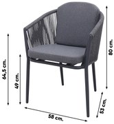 Avalon dining tuinstoel - Anthracite