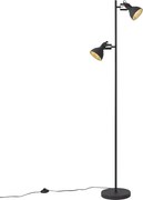 Industriële vloerlamp zwart 2-lichts - Jakub