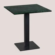 Vierkante Bar Tafel Van Livanto Marmer Groen Marmer & ↔︎ 60 Cm & Zwart - Sklum