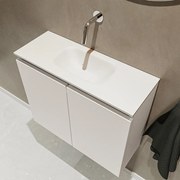 Mondiaz Ture 60cm toiletmeubel linen met wastafel talc midden geen kraangat