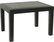 Tuintafel bijzettafel Jack 59x 46cm Antraciet - hoogte 40cm - Rotan Look - kunststof