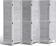 VEVOR kamerscherm, 6 panelen houten opvouwbaar privacyscherm, 242 cm lange kamerscherm, draagbaar decoratief scherm voor kamerafscheiding in Europese stijl voor thuis, restaurant, slaapkamer