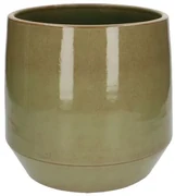 Bloempot, steengoed, groen,Ø 26 cm