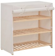 vidaXL Schoenenkast met hoes 79x40x80 cm stof wit