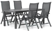 Tuinset 4 personen 180 cm Aluminium/Textileen /Aluminium/textileen Grijs Presto Lucardo/Madras