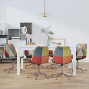 vidaXL Eetkamerstoelen draaibaar 6 st stof patchwork