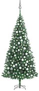 vidaXL Kunstkerstboom met LED's en kerstballen 300 cm groen