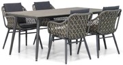 Tuinset 4 personen 180 cm Wicker Taupe Lifestyle Garden Furniture Dolphin/Matale
