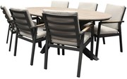 Lola Salvador dining tuinset ovaal 220x115xH75 cm 7 delig polywood