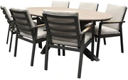 Lola Salvador dining tuinset ovaal 220x115xH75 cm 7 delig polywood