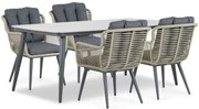 Tuinset 4 personen 180 cm Aluminium/wicker Taupe Coco Custa/Vienna