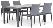 Tuinset 4 personen 164 cm Aluminium/Textileen Grijs Lifestyle Garden Furniture Rome/Residence