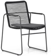 Tuinstoel stapelbaar Rope Grijs-antraciet Taste Elba incl. Lifestyle Garden Furniture cushion (1 stuk)