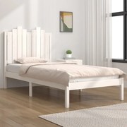 vidaXL Bedframe massief grenenhout wit 75x190 cm 2FT6 Small Single