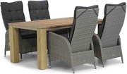 Tuinset 4 personen 165 cm Wicker Grijs Garden Collections Lincoln/Brighton