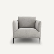 Fauteuil in stonewashed fluweel, Oscar, ontwerp E. Gallina