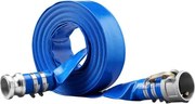 VEVOR Industriële slang 51 mm x 15,24 m Platte slang PVC Brandslang 58 PSI (4 bar) Werkdruk Rioolslang 174 PSI (12 bar) Barstdruk Bouwslang met Camlock C/E-connectoren, 4 klemmen