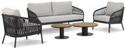 Stoel en Bank Loungeset 4 personen Aluminium/rope Grijs  Coco Puerto/Salerno