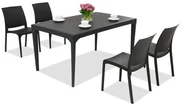Elegante dining tuinset Oslo/Volga 4 antraciet Bica