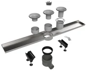 Easy Drain Multi inbouwdeel zonder rooster met waterslot 30/35/50mm 9.8x80cm inbouwdiepte vanaf 79mm met zijuitloop edmi800