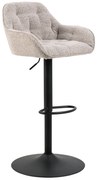 ELENA Beige Latte (stof Monza 60)/zwarte poot - TAPS TOELOPENDE GESTOFFEERDE BOUCLE BARSTOEL VOOR KEUKEN/WOONKAMER/RESTAURANT
