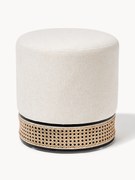 Beklede poef Mara met Weens vlechtwerk