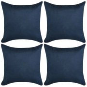 vidaXL Kussenhoezen 4 stuks marineblauw imitatie suède 80x80 cm polyester