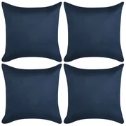 vidaXL Kussenhoezen 4 stuks marineblauw imitatie suède 80x80 cm polyester